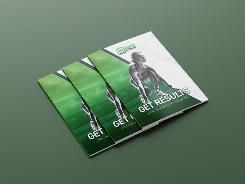 A clear image displaying three copies of a book created for Champion sports